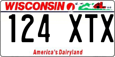 WI license plate 124XTX