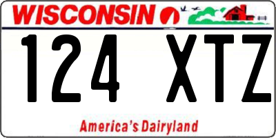 WI license plate 124XTZ