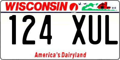 WI license plate 124XUL