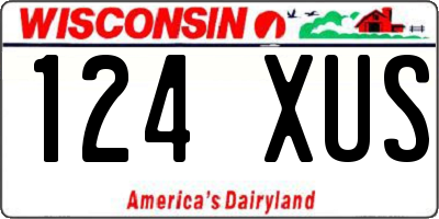 WI license plate 124XUS