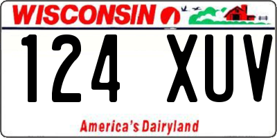 WI license plate 124XUV
