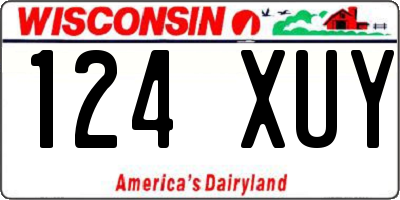 WI license plate 124XUY