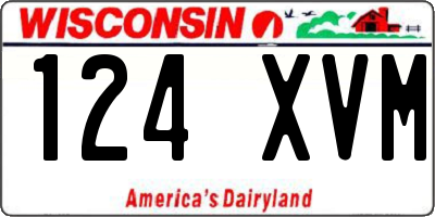 WI license plate 124XVM