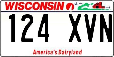 WI license plate 124XVN