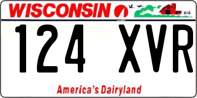 WI license plate 124XVR