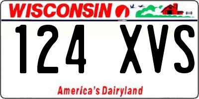 WI license plate 124XVS