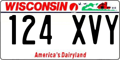 WI license plate 124XVY