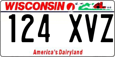 WI license plate 124XVZ