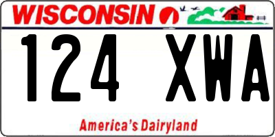 WI license plate 124XWA