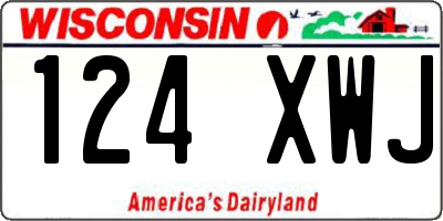 WI license plate 124XWJ