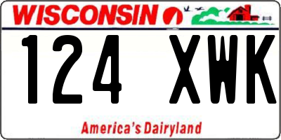 WI license plate 124XWK