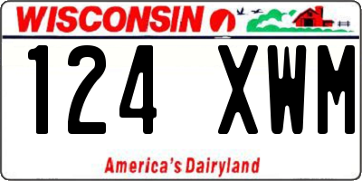 WI license plate 124XWM