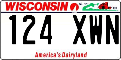 WI license plate 124XWN