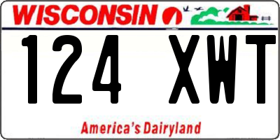 WI license plate 124XWT