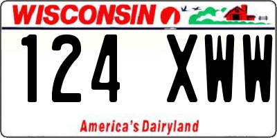 WI license plate 124XWW