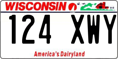 WI license plate 124XWY