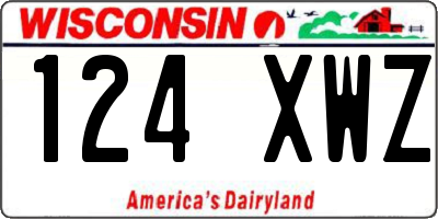 WI license plate 124XWZ