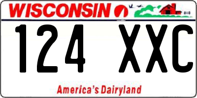 WI license plate 124XXC