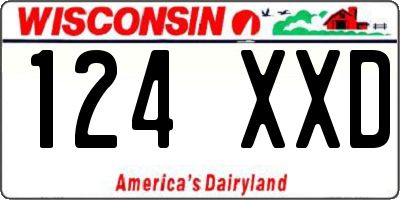 WI license plate 124XXD