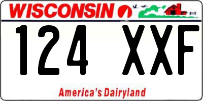 WI license plate 124XXF