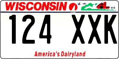 WI license plate 124XXK