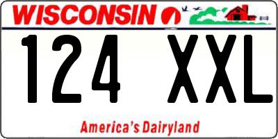 WI license plate 124XXL