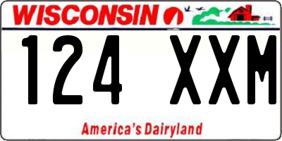 WI license plate 124XXM
