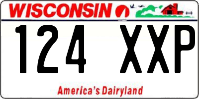 WI license plate 124XXP