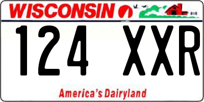 WI license plate 124XXR