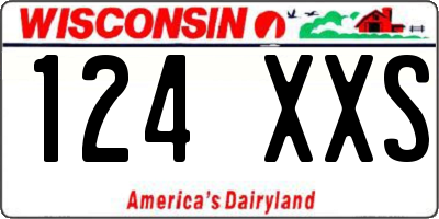 WI license plate 124XXS
