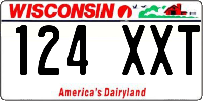 WI license plate 124XXT