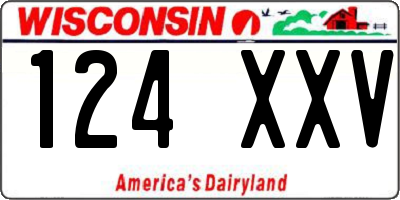 WI license plate 124XXV