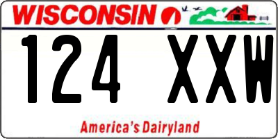 WI license plate 124XXW