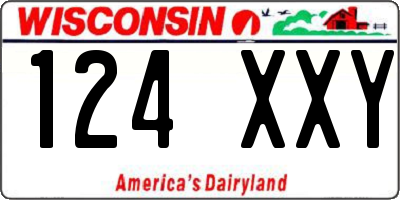 WI license plate 124XXY