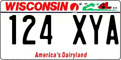 WI license plate 124XYA