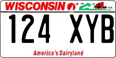 WI license plate 124XYB