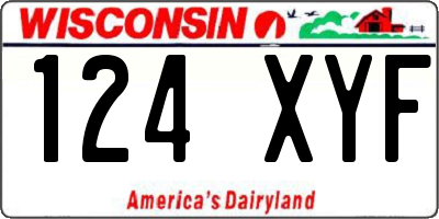 WI license plate 124XYF