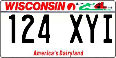 WI license plate 124XYI