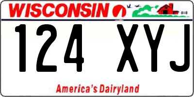 WI license plate 124XYJ