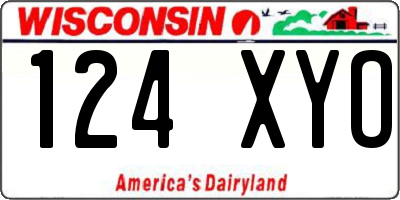 WI license plate 124XYO