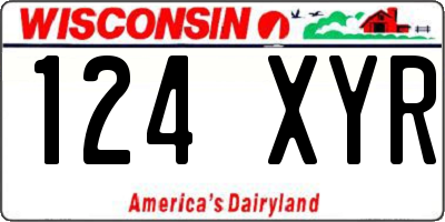 WI license plate 124XYR