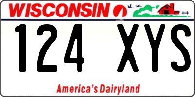 WI license plate 124XYS