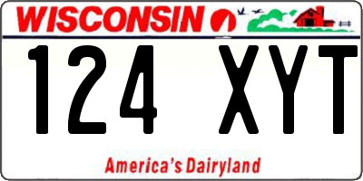 WI license plate 124XYT