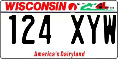 WI license plate 124XYW