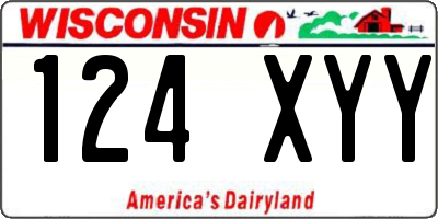 WI license plate 124XYY