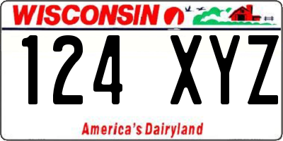 WI license plate 124XYZ