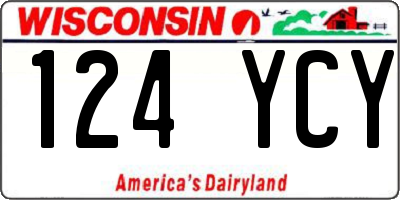 WI license plate 124YCY