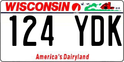 WI license plate 124YDK