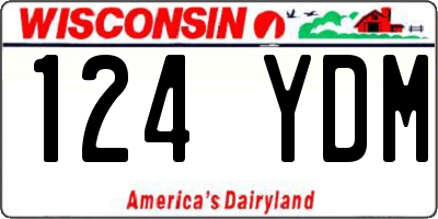 WI license plate 124YDM