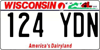 WI license plate 124YDN